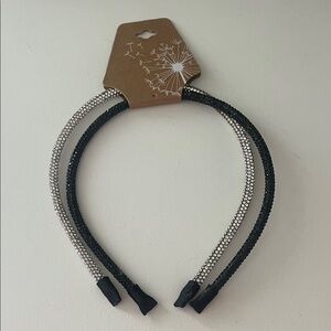 Elegant Black and Silver Headband Set